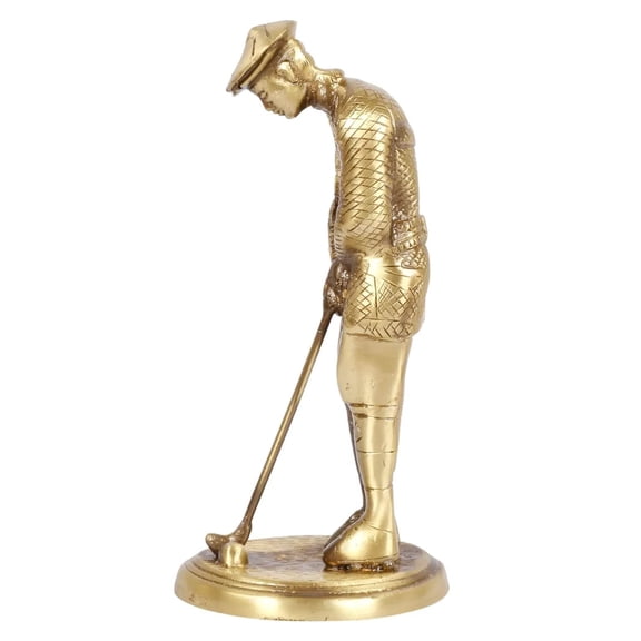Brass World Brass Golf Figurine Sculpture Golfer Golf Game Trophy Home Showpiece Figurine Idol , Home Decor , Office Decor , Gift