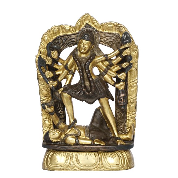 Brass World Brass Kali Maa Statue Multicolor Height 7 Inch