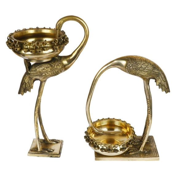 Brass World Brass Swan Pair Urli Love Couple Designer Decorative Urli Beautiful Handcrafted Bowl for Floating Flowers and Tea Light Candles Home,Office and Table Décor 17 Inches Height.