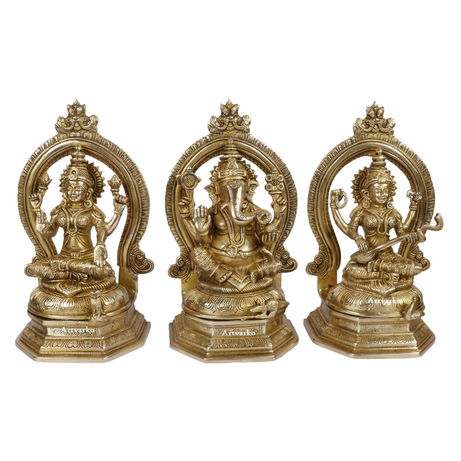 ESplanade Small Brass Laxmi Ganesh Idol Set - 5 Cm Miniature Figurines For Diwali Pooja, Home Temple