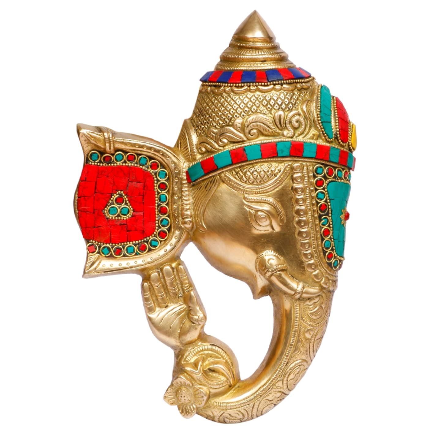 Brass World Brass Ganesh Bhagwan Wall Hanging Idol Ganesha Statue