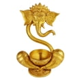 thumbnail image 1 of Brass World Ganesha Ganesh Diya Stand Incense Burner and Diya Jyoti Deepak Oil Lamp Diwali Gift Tealight Loban Holder Aarti Stand for Home Office Temple God Puja Gold Color 8.5 Inch, 1 of 5