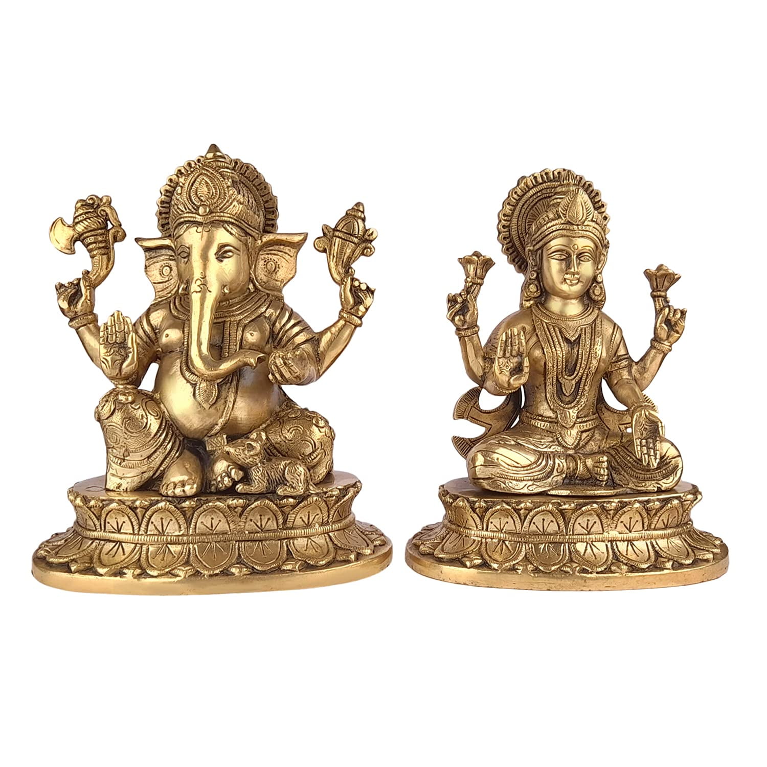 Brass World Brass Ganesha Laxmi Ganesh Lakshmi Bhagwan Luxmi Idol