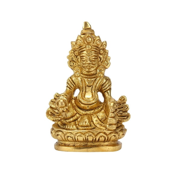 Brass World Indian Wealth God Kuber Statue - God of Wealth and Prosperity - Brass Sculpture Figurine
