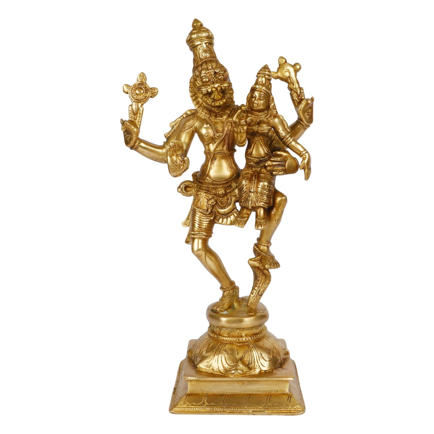 Brass World Brass Lord Vishnu with Laxmi Murti Statue Shri Lakshmi