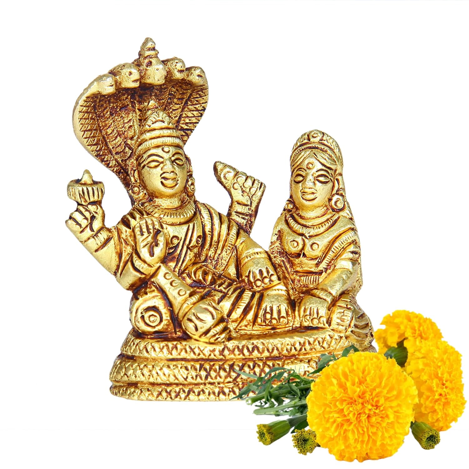 Brass World Ranganatha Perumal Lakshmi Thayar Statue Sheshnag Vishnu Laxmi Idol Vishnu