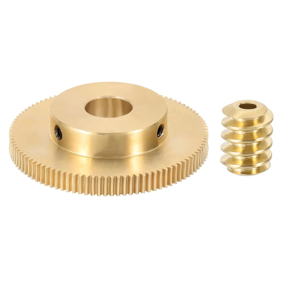 Brass Worm Gear Set 0.5 Module 100:1 Reduction Rate(Gear-12mm Bore, Rod 1.98mm Bore)