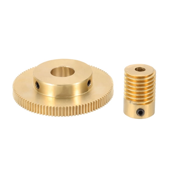 Brass Worm Gear Set 0.5 Module 100:1 Reduction Rate(Gear-12mm Bore, Rod 4mm Bore)