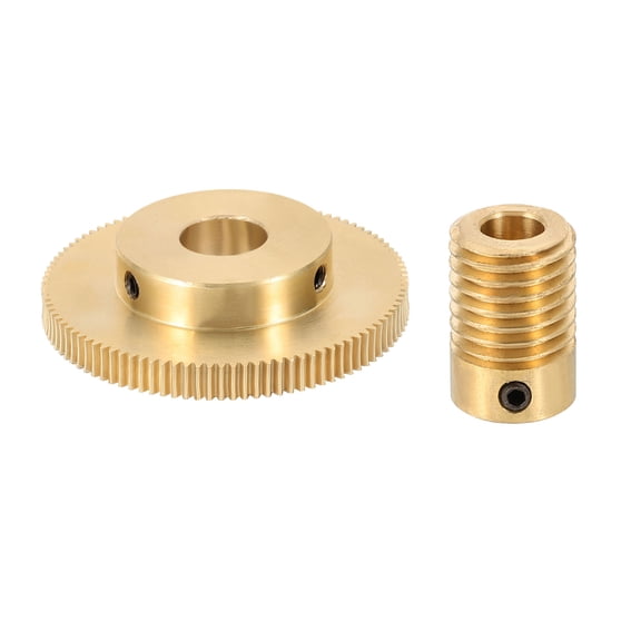Brass Worm Gear Set 0.5 Module 100:1 Reduction Rate(Gear-12mm Bore, Rod 6mm Bore)