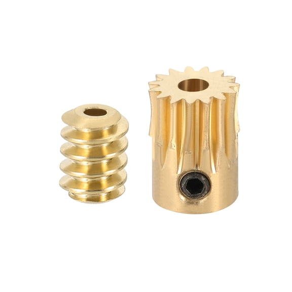 Brass Worm Gear Set 0.5 Module 15:1 Reduction Rate(Gear-3mm Bore, Rod 1.98mm Bore)