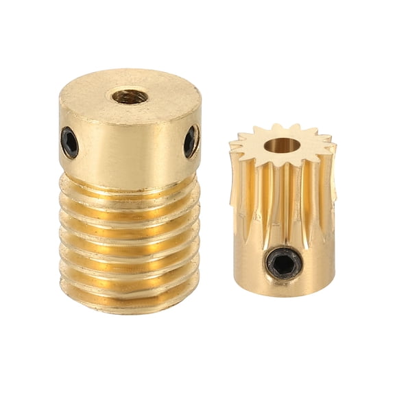 Brass Worm Gear Set 0.5 Module 15:1 Reduction Rate(Gear-3mm Bore, Rod 3mm Bore)