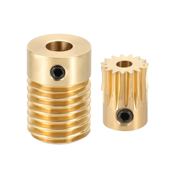Brass Worm Gear Set 0.5 Module 15:1 Reduction Rate(Gear-3mm Bore, Rod 5mm Bore)