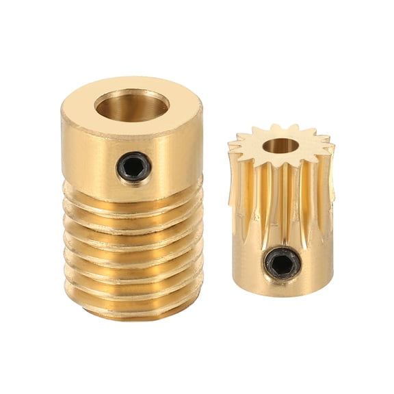 Brass Worm Gear Set 0.5 Module 15:1 Reduction Rate(Gear-3mm Bore, Rod 6mm Bore)