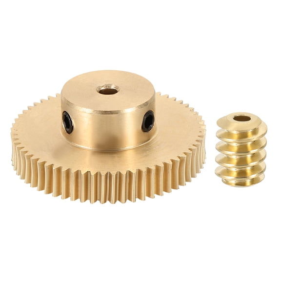 Brass Worm Gear Set 0.5 Module 60:1 Reduction Rate(Gear-3mm Bore, Rod 1.98mm Bore)