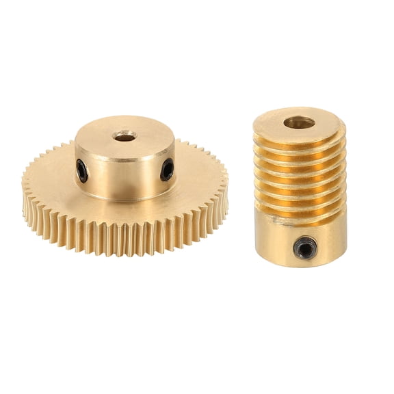 Brass Worm Gear Set 0.5 Module 60:1 Reduction Rate(Gear-3mm Bore, Rod 4mm Bore)
