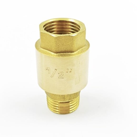 Brass check valve with threaded G connection, suitable for water supply and irrigation systems, designed to prevent backflow and pipeline safety (1/2-110g inner)