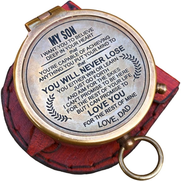 Brass compass My Son, Engravable Love Dad Compass, Father to Son Compass Nautical Gift Perfect For Christmas & Holiday Gifting