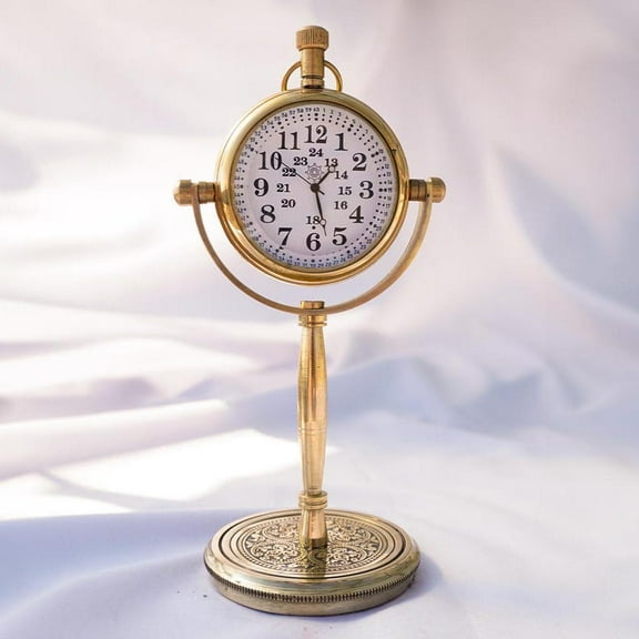 Brass table clock, Personalized desk clock, clock for kitchen & bedroom, Personalized gift for couple, anniversary gift, gift for him
