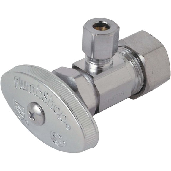 BrassCraft 1/2 in. Compression Inlet X 1/4 in. Compression Outlet Multi-Turn Angle Valve, Grey
