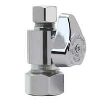 BrassCraft 1/2" FIP X 3/8" OD Chrome Quarter-Turn Straight Valve - Low Lead, Boxed
