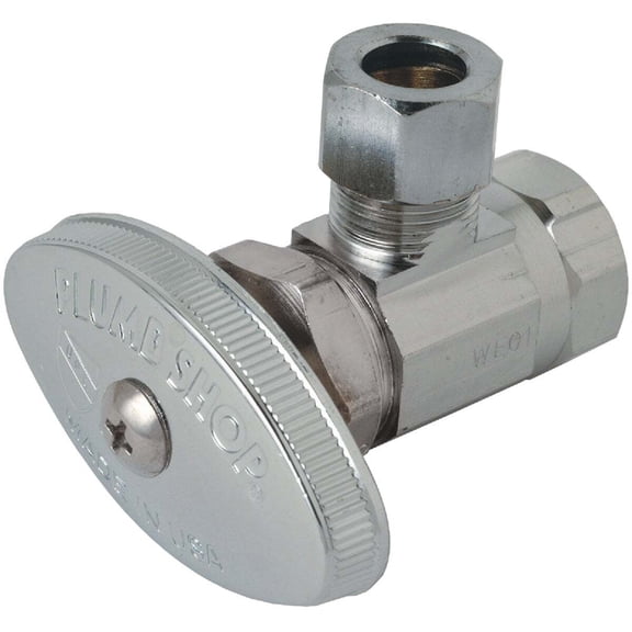 BrassCraft Angle Valve Multi-Turn - 3/8 In. FIP Inlet x 3/8 In. OD Tube Outlet - Silver