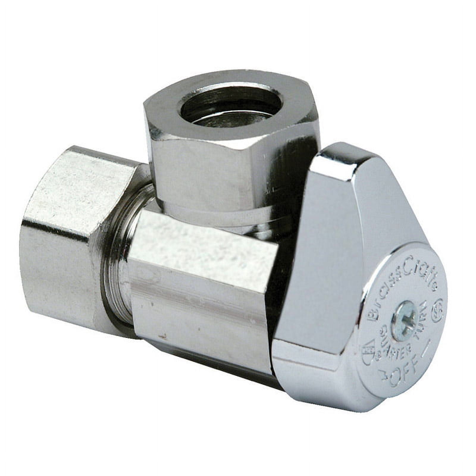 Chrome Quarter Turn Brass Shut-Off Valve with T-Handle