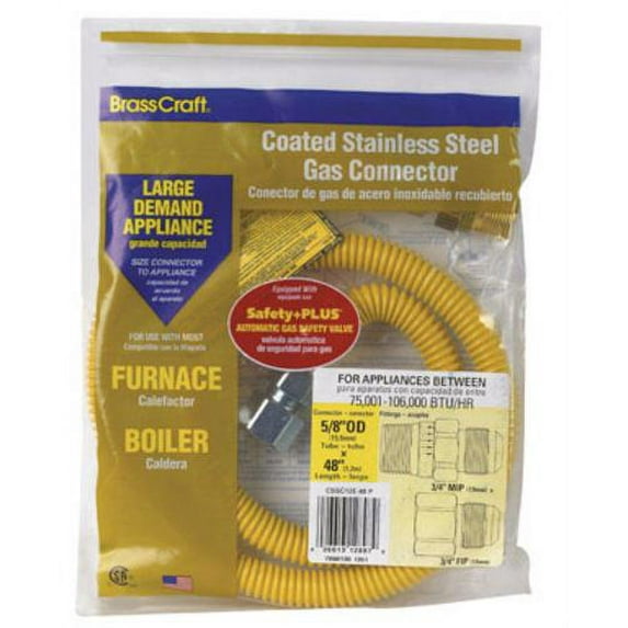 BrassCraft CSSC12E-48P Coated Stainless Steel Gas Connector 48"