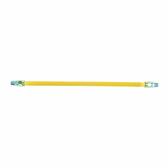 BrassCraft CSSC44-24 P 1/2-Inch MIP x 1/2-Inch MIP x 24-Inch ProCoat Gas Appliance Connector, 5/8-Inch, OD 150,000 BTU