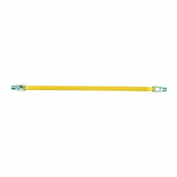 BrassCraft CSSC44-24 P 1/2-Inch MIP x 1/2-Inch MIP x 24-Inch ProCoat Gas Appliance Connector, 5/8-Inch, OD 150,000 BTU