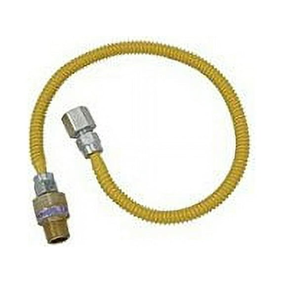 BrassCraft CSSL115R-36P Straight Gas Connector 1/2 in Inlet 1/2 in Outlet Stainless Steel