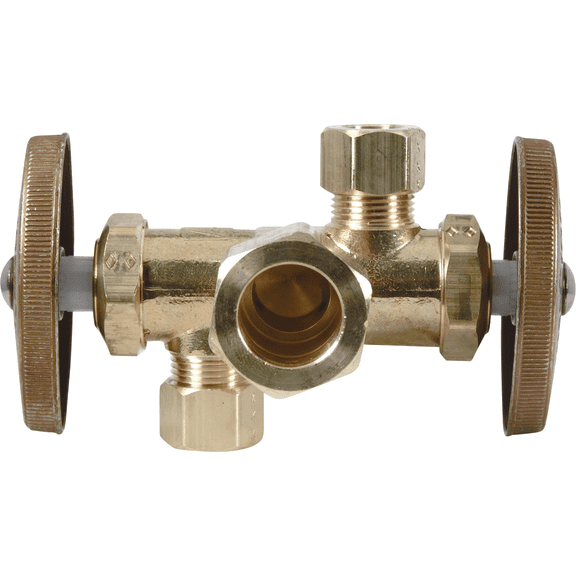 BrassCraft Dual Outlet Shut-Off Valve - Pack of 2 Indoor & Outdoor Use, NEC-Compliant