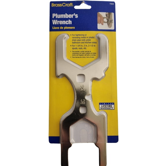 BrassCraft T424 Plumber's Wrench Steel Combo Tool Fits 1-3/4", 2", 2-1/2" Nuts