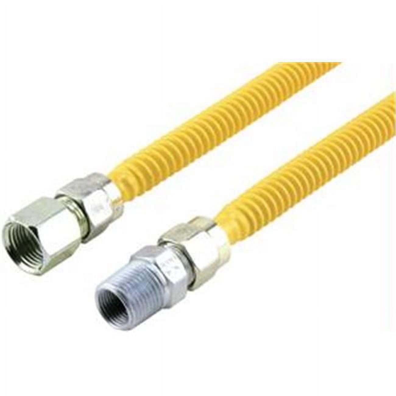 48-Inch Yellow Stainless Steel Gas Dryer and Water Heater Flex-Line
