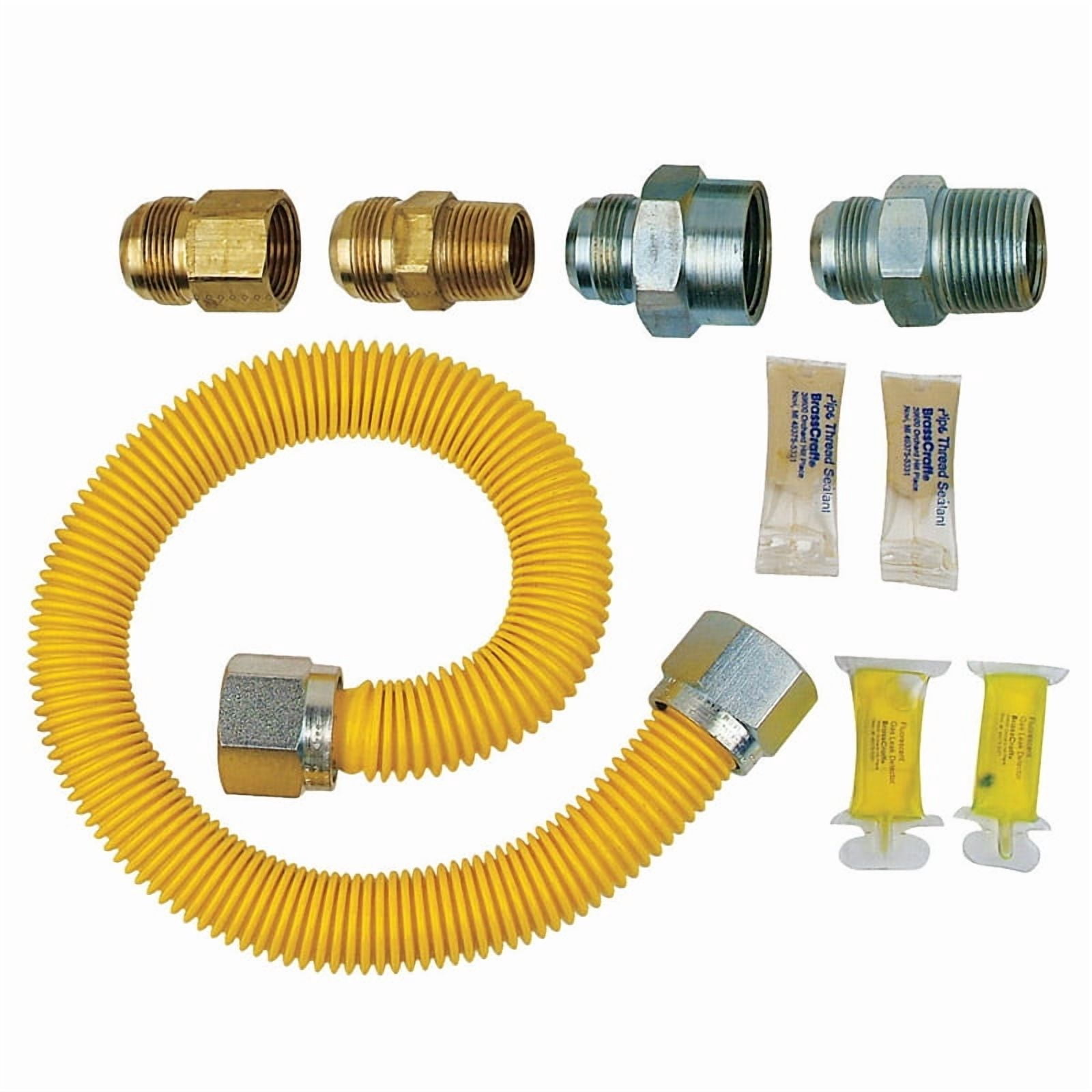 Brasscraft Tankless Water Heater Gas Installation Kit Coated Stainless Steel 7/8 " Od. X 24 "