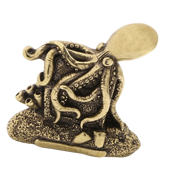 Brasses Octopuses Statue Antique Miniature Sea Creature Model for Home Office Desk Shelf Display Decors Collection Item