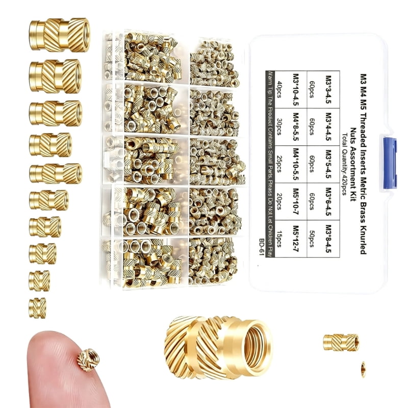Brasses Threaded Inserts With M3M4M5 Size Heat Embedment Inserting Nut