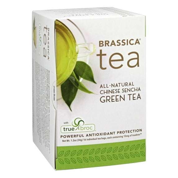 Brassica All Natural Chinese Sencha Truebroc Green Tea Bags, 16 Ct
