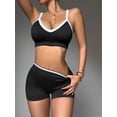thumbnail image 1 of Brassiere And Shorts Set Sports Bras For Women Halter Strap Quick-Drying Sports Underwear Set, Shock-Absorbing, Cushioned Yoga Bra, Outdoor Running And Fitness Wear Black M, 1 of 5