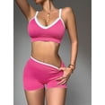 thumbnail image 1 of Brassiere And Shorts Set Sports Bras For Women Halter Strap Quick-Drying Sports Underwear Set, Shock-Absorbing, Cushioned Yoga Bra, Outdoor Running And Fitness Wear Rose red L, 1 of 6