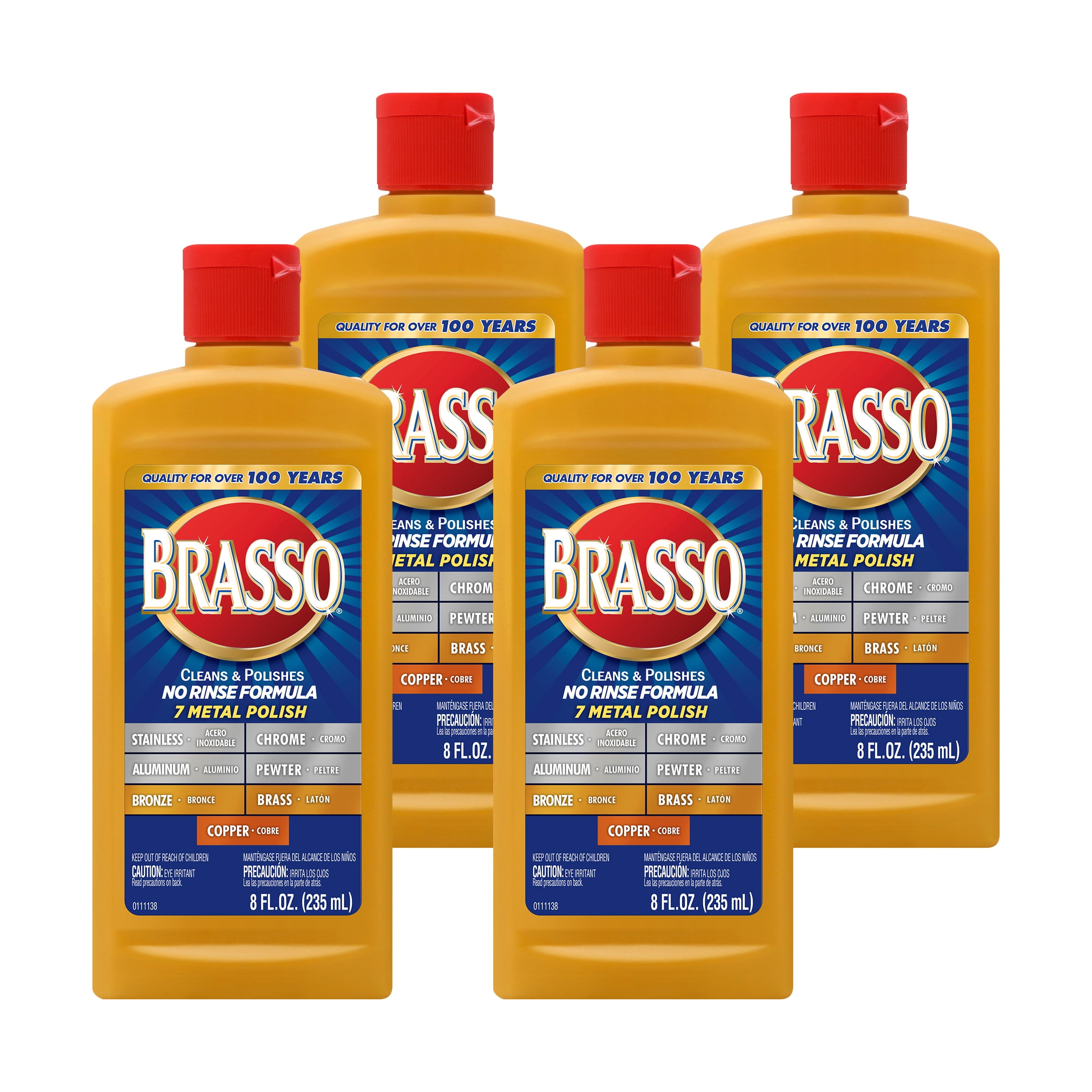 Brasso Metal Polish, 8 Oz Bottle for Brass, Copper, Stainless, Chrome
