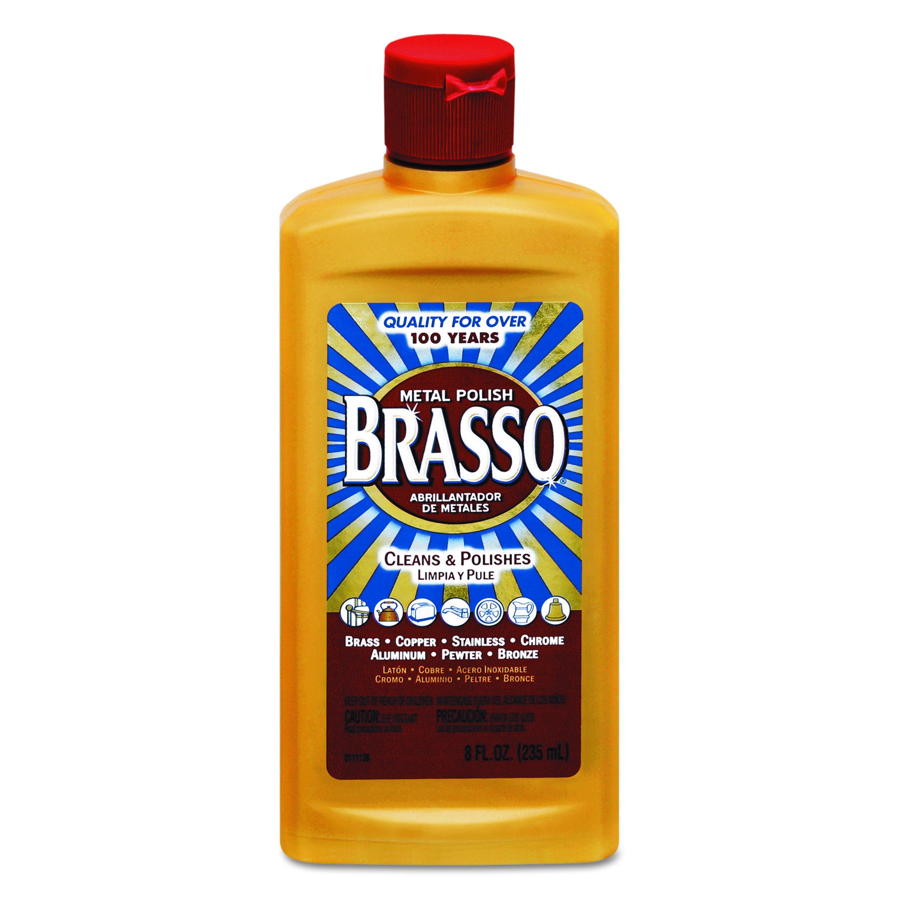 Brasso Metal Polish, 8 oz Bottle for Brass, Copper, Stainless, Chrome, Aluminum, Pewter & Bronze Pack of 8 - image 1 of 9