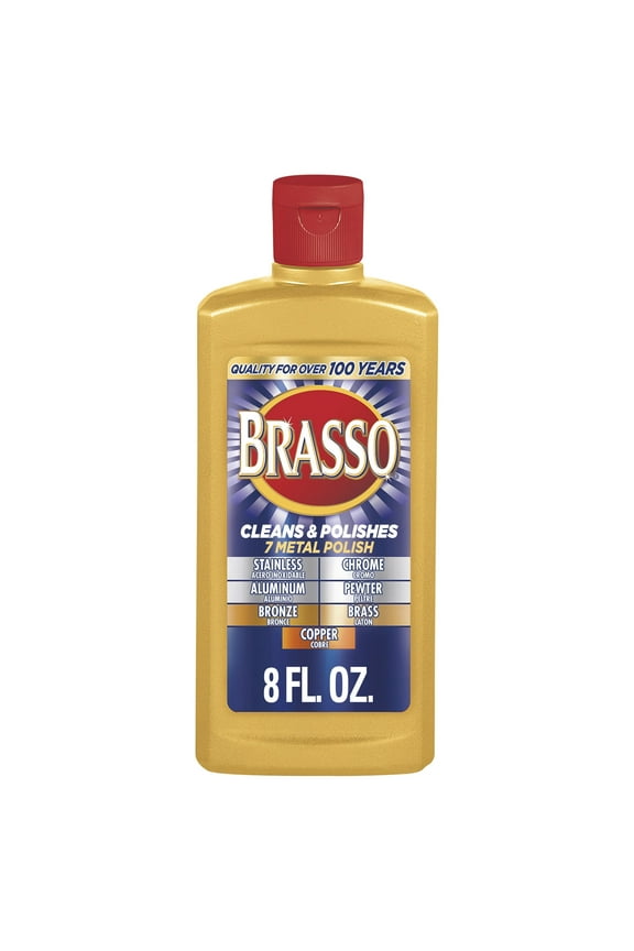 Metal Polish, for Brass, Copper, Stainless, Chrome, Aluminum, Pewter & Bronze, 8 Oz