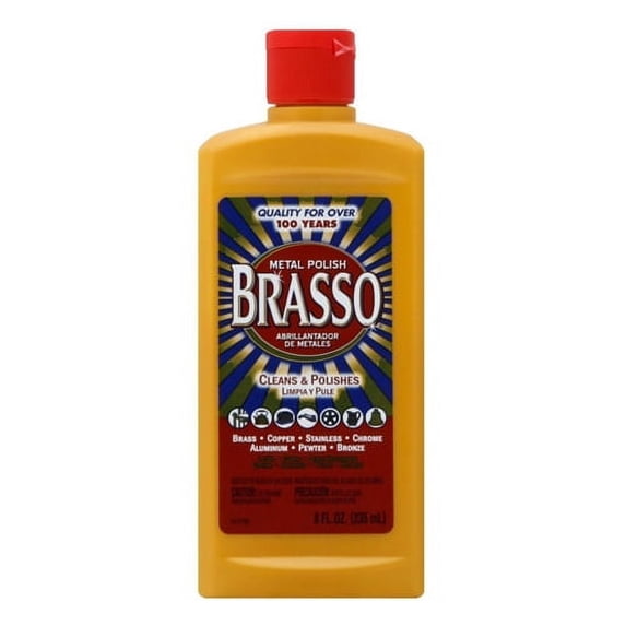 Brasso Multi-Purpose Metal Polish For Long-lasting, Brilliant Shine, 8 Oz, 2 Pack