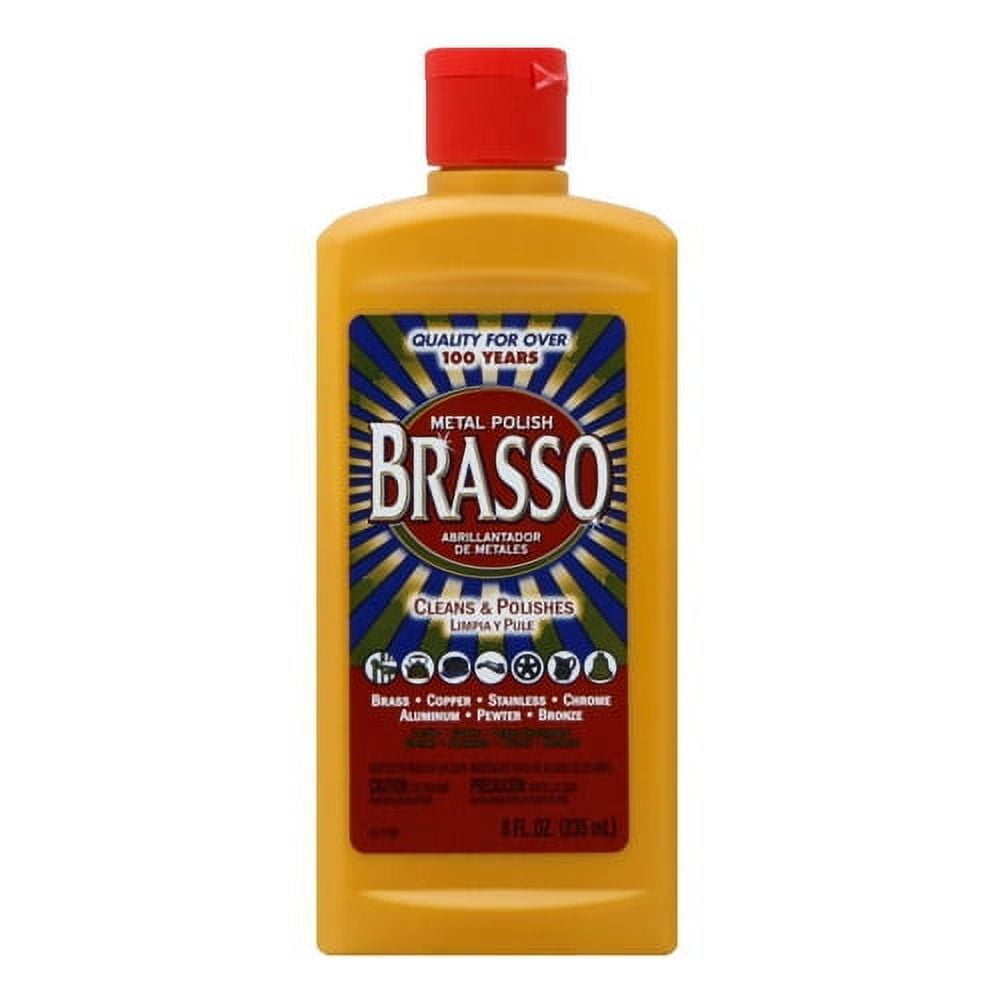 Brasso Multi-Purpose Metal Polish For Long-lasting, Brilliant Shine, 8 Oz
