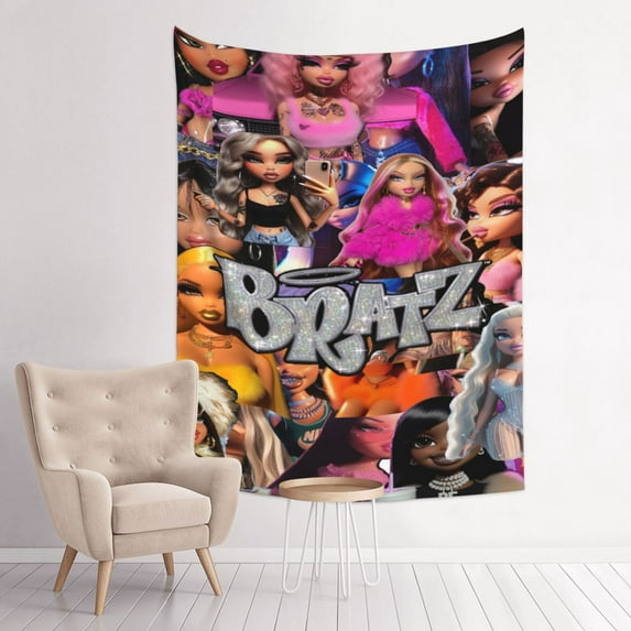 Brat-z Tapestry Kawaii Tapestry Room Decor Aesthetic Cute Room Decor Anime Tapestry For Bedroom Living Room Teen Girl Room Decor Wall Decoration Tapestry Wall Hanging80x60in