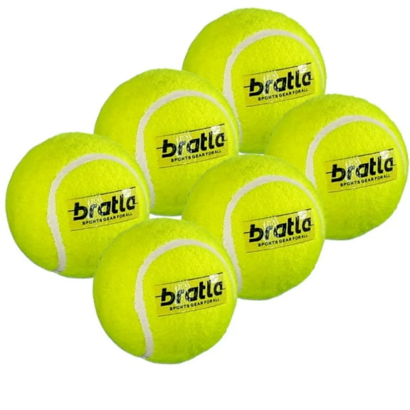 Bratla Heavy Tennis Cricket Ball 120-130g - Pack of 6 | Hard Tennis Balls for Softball Cricket Games