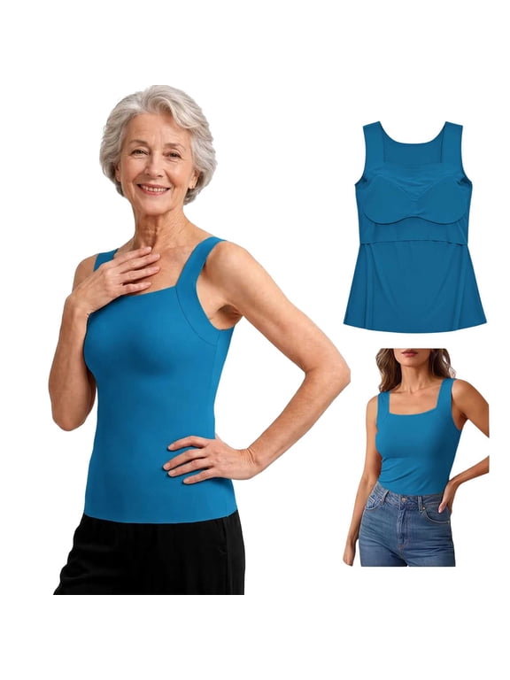 Bratop Tank Tops for Women-Bratop Thermacore Built-In Comfort Bra with Support, Seamless Shaper Cami & Braless Tops