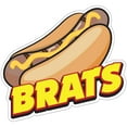 thumbnail image 1 of Brats 12" Decal Concession Stand Food Truck Sticker, 1 of 2