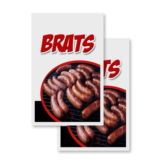 Brats (2-PACK) 24" x 36" Vinyl Decals | Sign Insert Peel & Stick Decals Stickers Window Signs