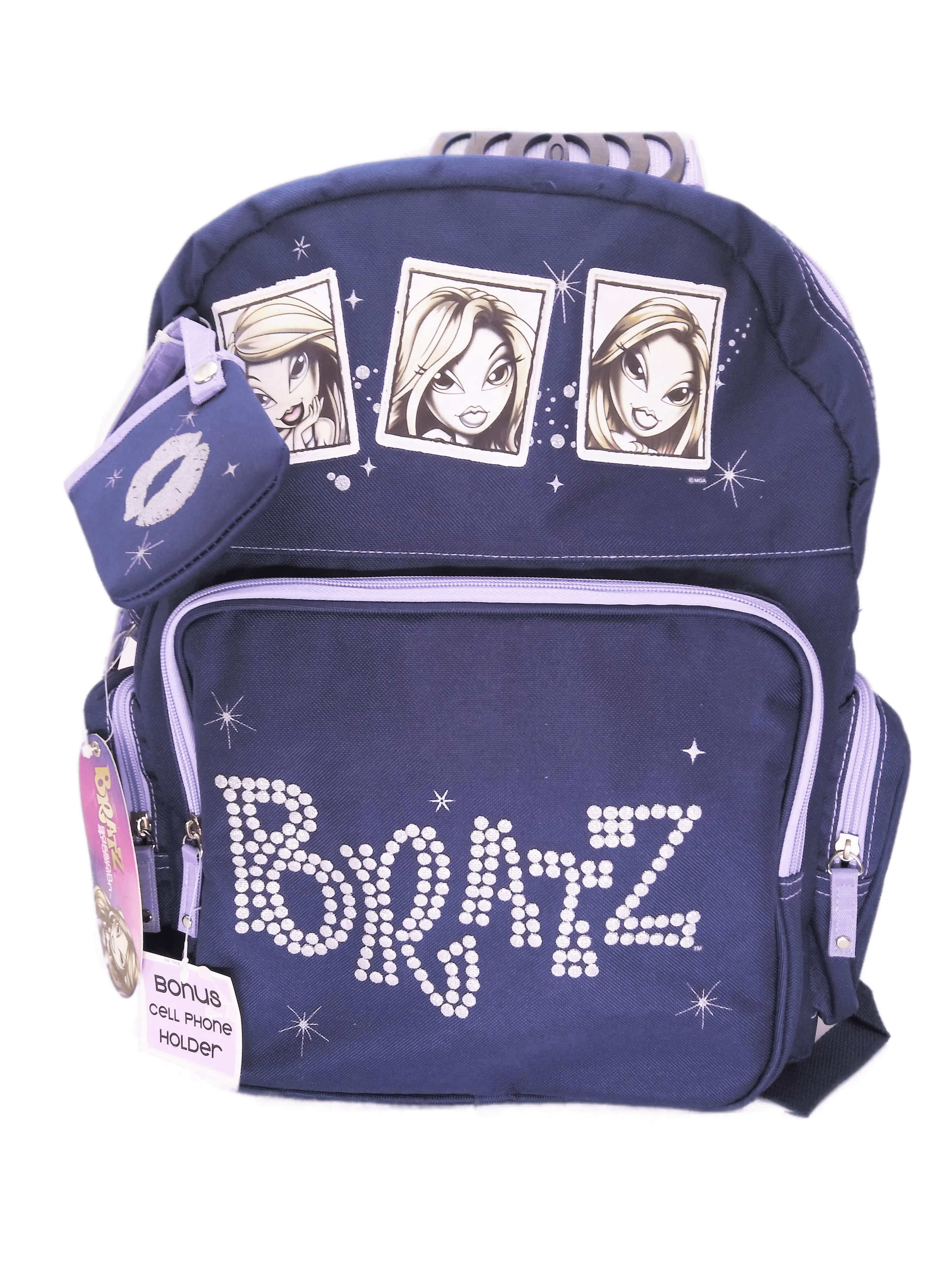 Bratz Backpack School With Extra Phone Holder 16in Purple Denim Y2K